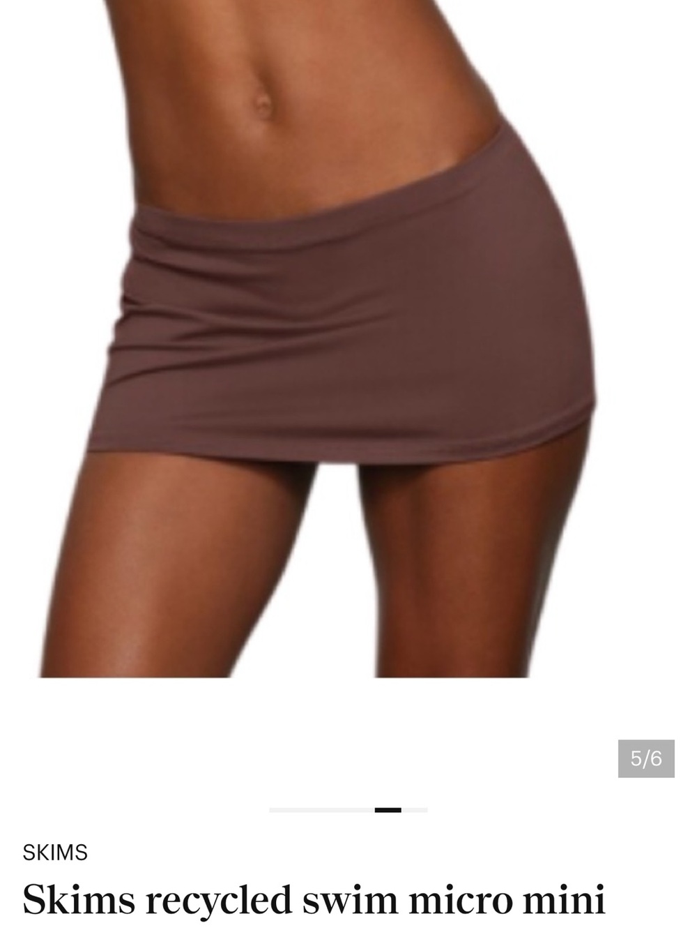 SKIMS Cocoa swim micro mini Skirt NWTS